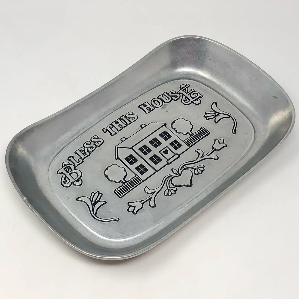 Vintage Pewter Wilton Armedale Bread Dish Decor 